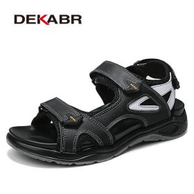 DKEBAR Fashion Summer Sandals Leisure Beach Men Shoes Leather Men's Casual Roman Style Comfortable Outdoor Walking Shoes