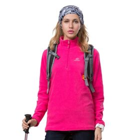 Autumn And Winter Warm Jacket Women's New Style Outdoor Women's Fleece Jacket (Option: Rose Red-XL)