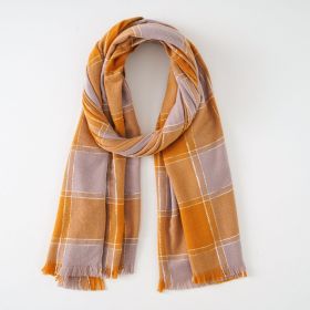 British style classic black and white contrast color plaid scarf retro plaid fashion trend warm scarf female (Color: Photo Color)