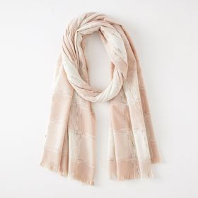 British style classic black and white contrast color plaid scarf retro plaid fashion trend warm scarf female (Color: Pink)