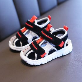 Children Sandals Boys Girls Beach Shoes Soft Lightweight Closed-Toe Outdoor Kids Toddler Sandasl for Baby Shoes Summer (Color: Black, size: 27((insole 16.5cm))