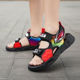 Summer Kids Sandals Fashion Mixed Color Toddler Boy Beach Shoes Outdoor Children Sport Sandalias Casual Baby Boys Zapatos Para (Color: 985-red, size: 38)