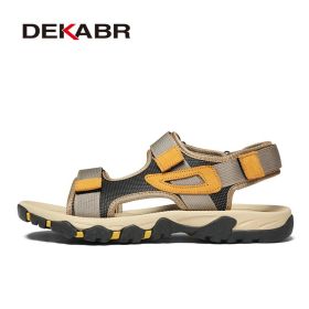 Sandals Men 2022 Trend Summer Outdoor Leisure Non-slip Luxury Top Fashion Beach Sandal High Quality Soft Sole Men Sandals (Color: Yellow, size: 6.5)