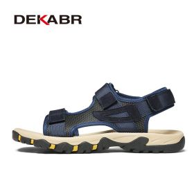 Sandals Men 2022 Trend Summer Outdoor Leisure Non-slip Luxury Top Fashion Beach Sandal High Quality Soft Sole Men Sandals (Color: Blue, size: 10)