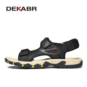 Sandals Men 2022 Trend Summer Outdoor Leisure Non-slip Luxury Top Fashion Beach Sandal High Quality Soft Sole Men Sandals (Color: Black, size: 9.5)