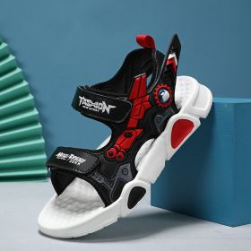 Summer Kids Sandals Fashion Mixed Color Toddler Boy Beach Shoes Outdoor Children Sport Sandalias Casual Baby Boys Zapatos Para (Color: 878-red, size: 34)